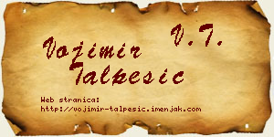 Vojimir Talpešić vizit kartica